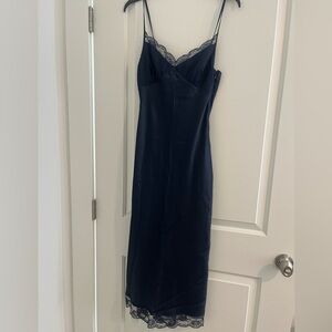 Abercrombie & Fitch Navy Lace Slip Dress